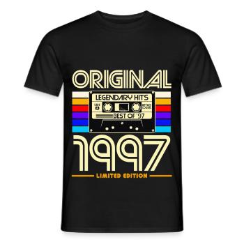 Original 1997 Hits Cassette Rétro - T-shirt homme - noir - Devant - AI Model Male 178 light (178cm)