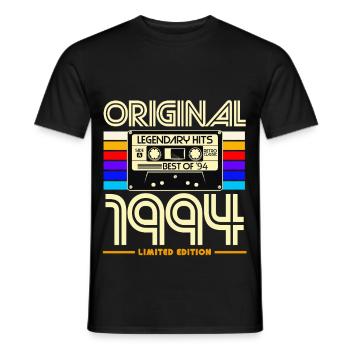 Original 1994 Limited Edition Cassette - T-shirt homme - noir - Devant - AI Model Male 178 light (178cm)