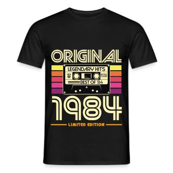 Original 1994 Cassette Retro - Men's T-Shirt - black - Front - AI Model Male 178 light (178cm)