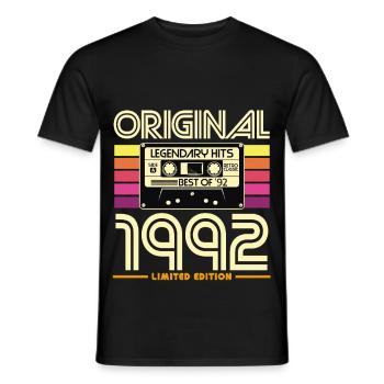 Original 1992 Cassette Retro - T-shirt homme - noir - Devant - AI Model Male 178 light (178cm)