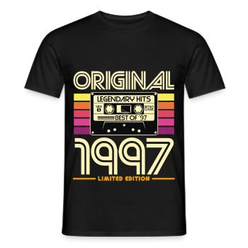 Original 1997 Limited Retro Cassette - Men's T-Shirt - black - Front - AI Model Male 178 light (178cm)