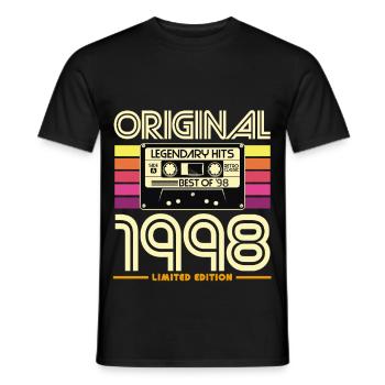 Originale Kassetten-Vintage-Edition von 1998 - Männer T-Shirt - Schwarz - Vorne - AI Model Male 178 light (178cm)