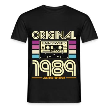 1989 Limited Edition Retro Cassette - Men's T-Shirt - black - Front - AI Model Male 178 light (178cm)