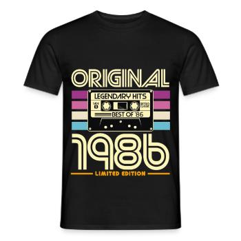 Originalkassette von 1986 Retro Limited - Männer T-Shirt - Schwarz - Vorne - AI Model Male 178 light (178cm)