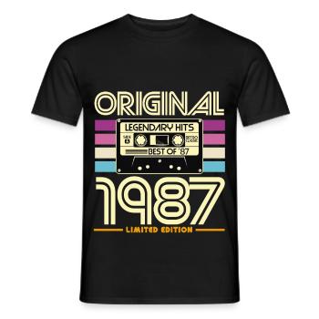 Originale limitierte Edition von 1987 - Männer T-Shirt - Schwarz - Vorne - AI Model Male 178 light (178cm)