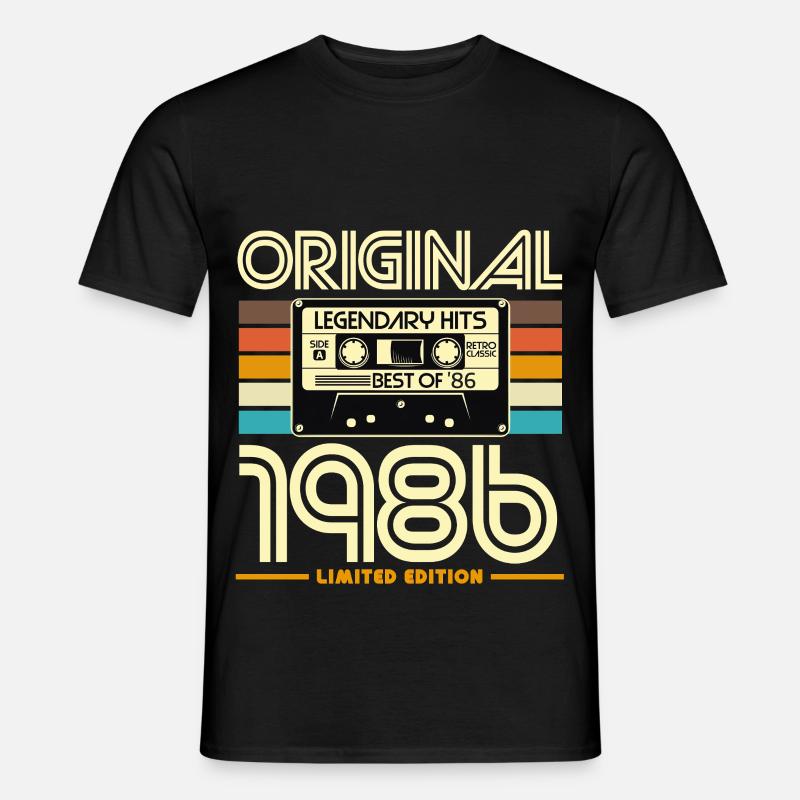 Originale limitierte Retro-Kassette von 1986 - Männer T-Shirt - Schwarz