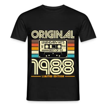 Original 1988 Retro Hits - T-shirt homme - noir - Devant - AI Model Male 178 light (178cm)
