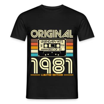 Original 1981 Limited Edition - Men's T-Shirt - black - Front - AI Model Male 178 light (178cm)