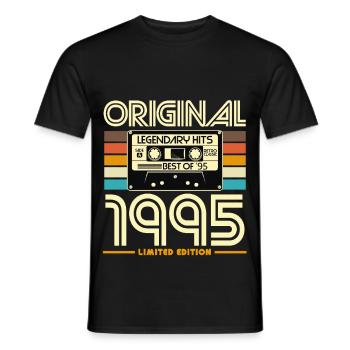 Original 1995 Limited Edition Retro Cassette - Men's T-Shirt - black - Front - AI Model Male 178 light (178cm)