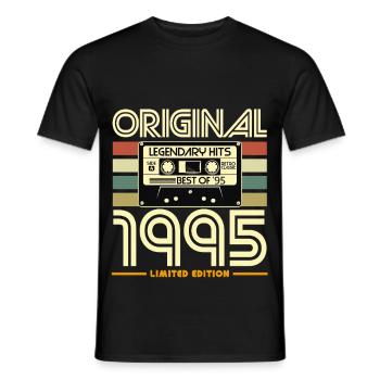 Original 1995 Cassette Retro - Men's T-Shirt - black - Front - AI Model Male 178 light (178cm)