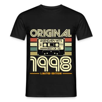 Original 1998 Retro Cassette Limited - T-shirt homme - noir - Devant - AI Model Male 178 light (178cm)