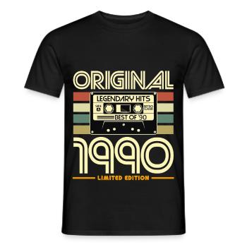 Original 1990 Rétro Cassette Édition - T-shirt homme - noir - Devant - AI Model Male 178 light (178cm)