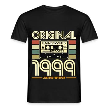 Original 1999 Cassette Rétro Édition - T-shirt homme - noir - Devant - AI Model Male 178 light (178cm)