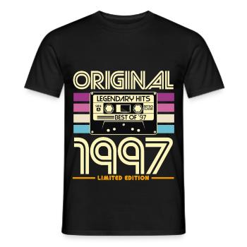 Original 1997 Cassette Rétro - T-shirt homme - noir - Devant - AI Model Male 178 light (178cm)