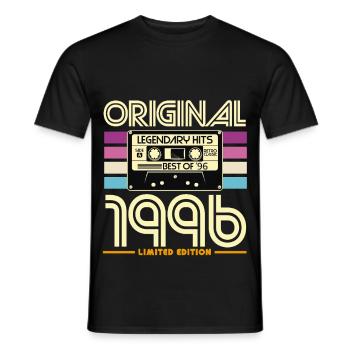 Original 1996 Cassette Retro - Men's T-Shirt - black - Front - AI Model Male 178 light (178cm)