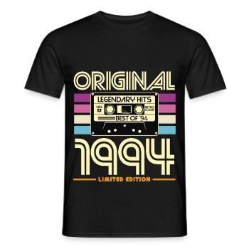 Originale Kassetten-Retro-Edition von 1994 - Männer T-Shirt - Schwarz - Vorne - AI Model Male 178 light (178cm)