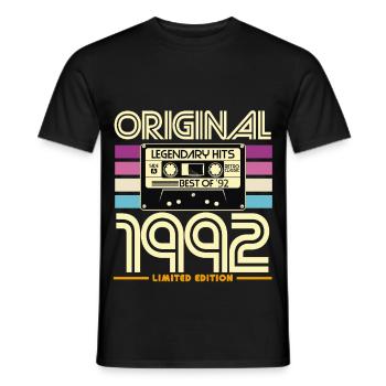 Original 1992 Edition Limitée Hits - T-shirt homme - noir - Devant - AI Model Male 178 light (178cm)