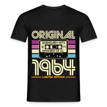 Original 1964 Hits Vintage Limited - T-shirt homme - noir - Devant - AI Model Male 178 light (178cm)