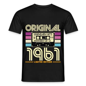 Originale Kassetten-Retro-Edition von 1961 - Männer T-Shirt - Schwarz - Vorne - AI Model Male 178 light (178cm)