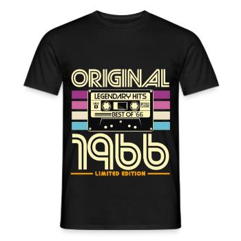 Vintage 1966 Limited Edition Kassette - Männer T-Shirt - Schwarz - Vorne - AI Model Male 178 light (178cm)