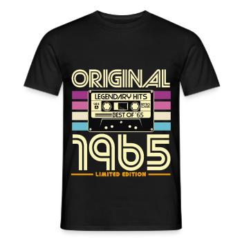 Original 1965 Limited Retro Cassette - Men's T-Shirt - black - Front - AI Model Male 178 light (178cm)