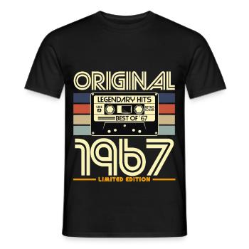 Original 1967 Cassette Retro Edition - Men's T-Shirt - black - Front - AI Model Male 178 light (178cm)