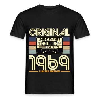 Original 1969 Limited Edition - Männer T-Shirt - Schwarz - Vorne - AI Model Male 178 light (178cm)