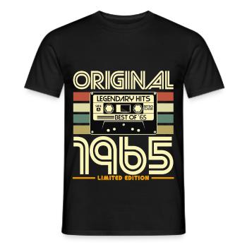 Original-Hits-Kassettenausgabe von 1965 - Männer T-Shirt - Schwarz - Vorne - AI Model Male 178 light (178cm)