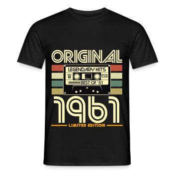 1961 Retro Kassette Limited Edition - Männer T-Shirt - Schwarz - Vorne - AI Model Male 178 light (178cm)