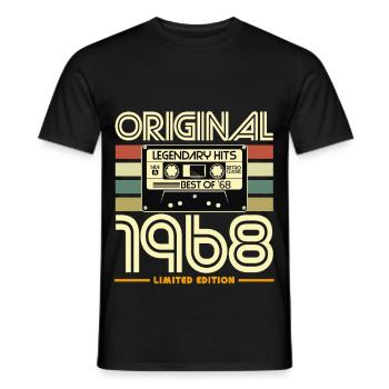 Original 1968 Cassette Retro Édition - T-shirt homme - noir - Devant - AI Model Male 178 light (178cm)