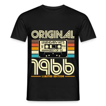 1966 Retro Legends Cassette - Men's T-Shirt - black - Front - AI Model Male 178 light (178cm)