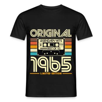 Original 1965 édition limitée cassette - T-shirt homme - noir - Devant - AI Model Male 178 light (178cm)