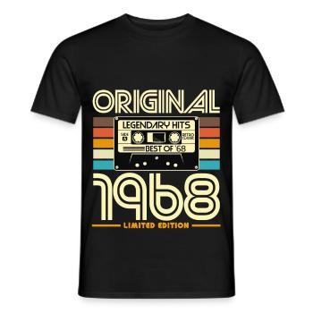 Original 1968 Cassette Retro - Men's T-Shirt - black - Front - AI Model Male 178 light (178cm)
