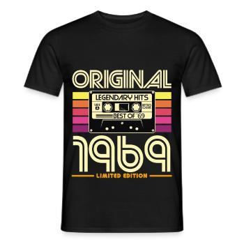 Original 1969 Édition Limitée Retro - T-shirt homme - noir - Devant - AI Model Male 178 light (178cm)