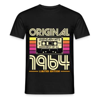 Original 1964 Hits Rétro - T-shirt homme - noir - Devant - AI Model Male 178 light (178cm)