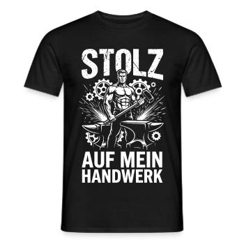 Stolz auf mein Handwerk, Handwerker Beruf Geschenk - Männer T-Shirt - Schwarz - Vorne - AI Model Male 178 light (178cm)