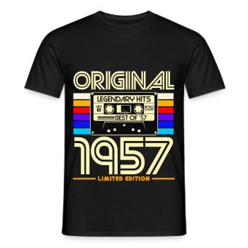 Original 1957 Édition Limitée Cassette - T-shirt homme - noir - Devant - AI Model Male 178 light (178cm)