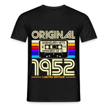 Originale Retro-Kassette von 1952 - Männer T-Shirt - Schwarz - Vorne - AI Model Male 178 light (178cm)
