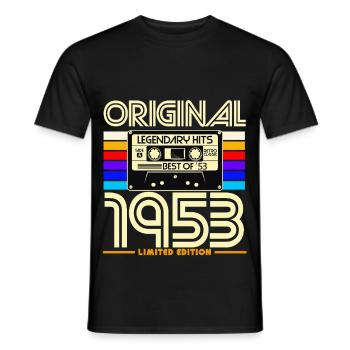 Original 1953 Retro Cassette - Men's T-Shirt - black - Front - AI Model Male 178 light (178cm)