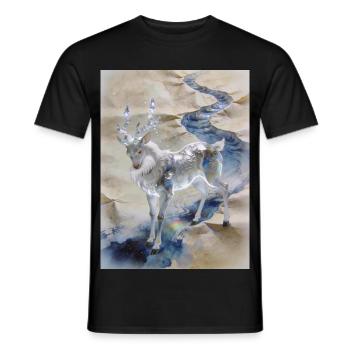 L'Océan Originel : Fuzhu – Absolu - T-shirt homme - noir - Devant - AI Model Male 178 light (178cm)