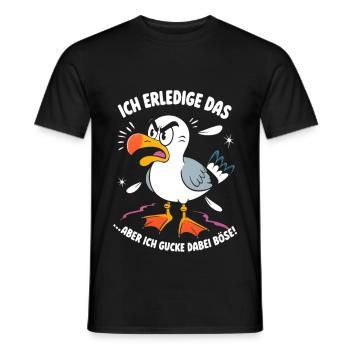 Ich mach das Möwe lustiger Büro Spruch - Männer T-Shirt - Schwarz - Vorne - AI Model Male 178 light (178cm)