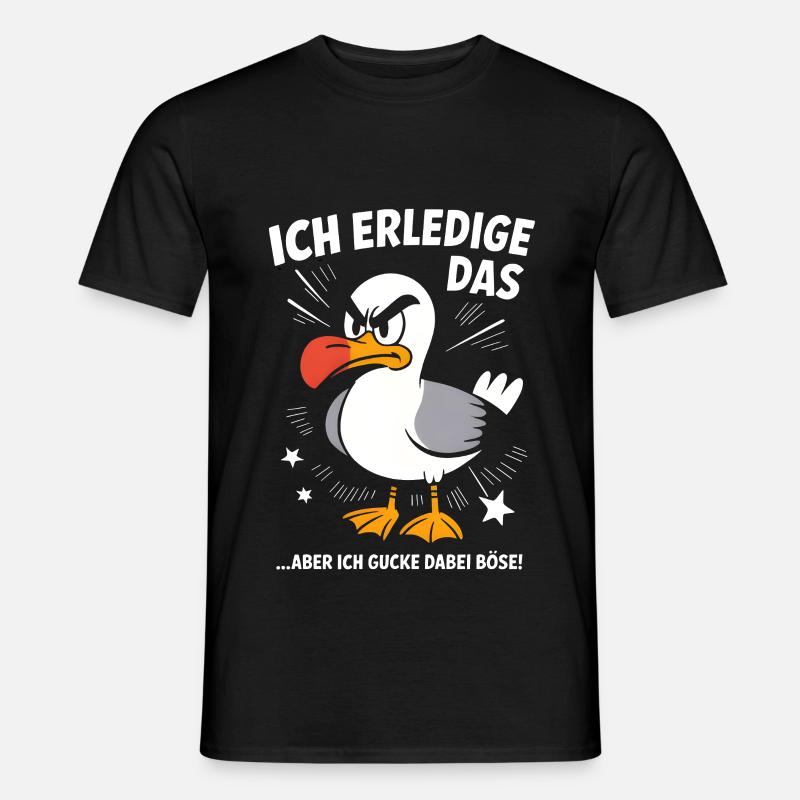 Möwe Seevogel Nen scheiss muss ich - Männer T-Shirt - Schwarz