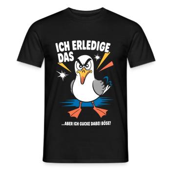 Lustiger Spruch Arbeit Büro Job Möwe - Männer T-Shirt - Schwarz - Vorne - AI Model Male 178 light (178cm)