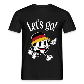 Deutschland Fußball Fan Retro Comic Maskottchen - Männer T-Shirt - Schwarz - Vorne - AI Model Male 178 light (178cm)