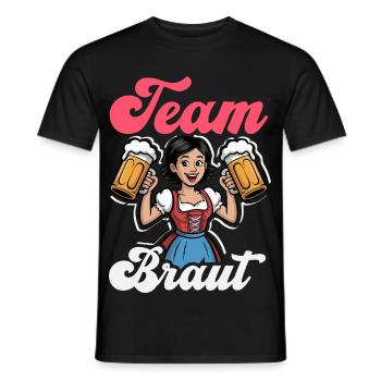 Team Braut Jga Dirndl Bier Saufen - Männer T-Shirt - Schwarz - Vorne - AI Model Male 178 light (178cm)