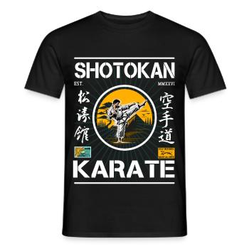 Shotokan Karate Design avec kanji pour Karateka - T-shirt homme - noir - Devant - AI Model Male 178 light (178cm)