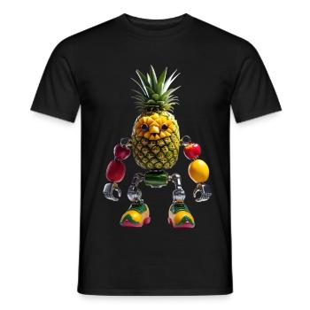 Ananas Robo Hero - T-shirt homme - noir - Devant - AI Model Male 178 light (178cm)
