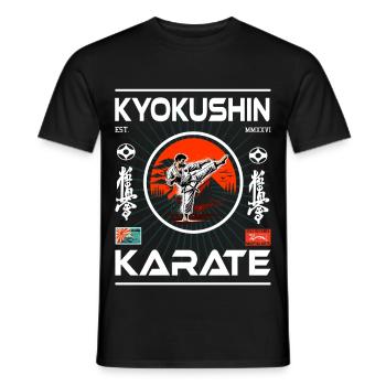 Kyokushin Karate Design für echte Karateka - Männer T-Shirt - Schwarz - Vorne - AI Model Male 178 light (178cm)