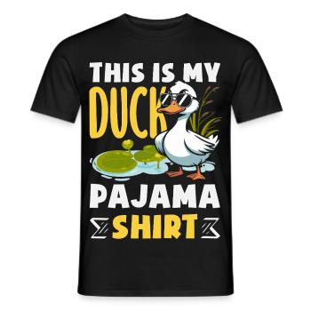 Motifs drôles de canards Citons amoureux de canards - T-shirt homme - noir - Devant - AI Model Male 178 light (178cm)
