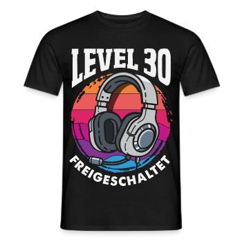 Level 30 Freigeschaltet Gamer - Männer T-Shirt - Schwarz - Vorne - AI Model Male 178 light (178cm)